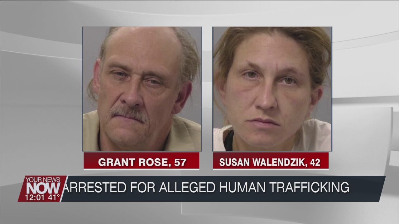 An Allen County man and woman arrested for suspicion of human trafficking